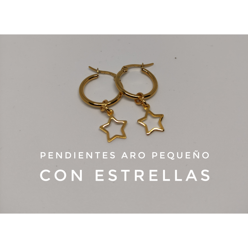 PENDIENTES ARO PEQUENO CONTORNO ESTRELLA