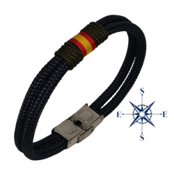 PULSERA DOBLE CABO 4MM  BANDERA ESPAÑA