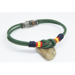 PULSERA NUDO LLANO CON BANDERA ESPAÑA