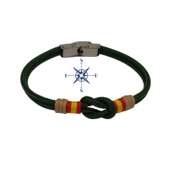 PULSERA NUDO LLANO CON BANDERA ESPAÑA